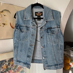 Vintage Harley Davidson denim vest